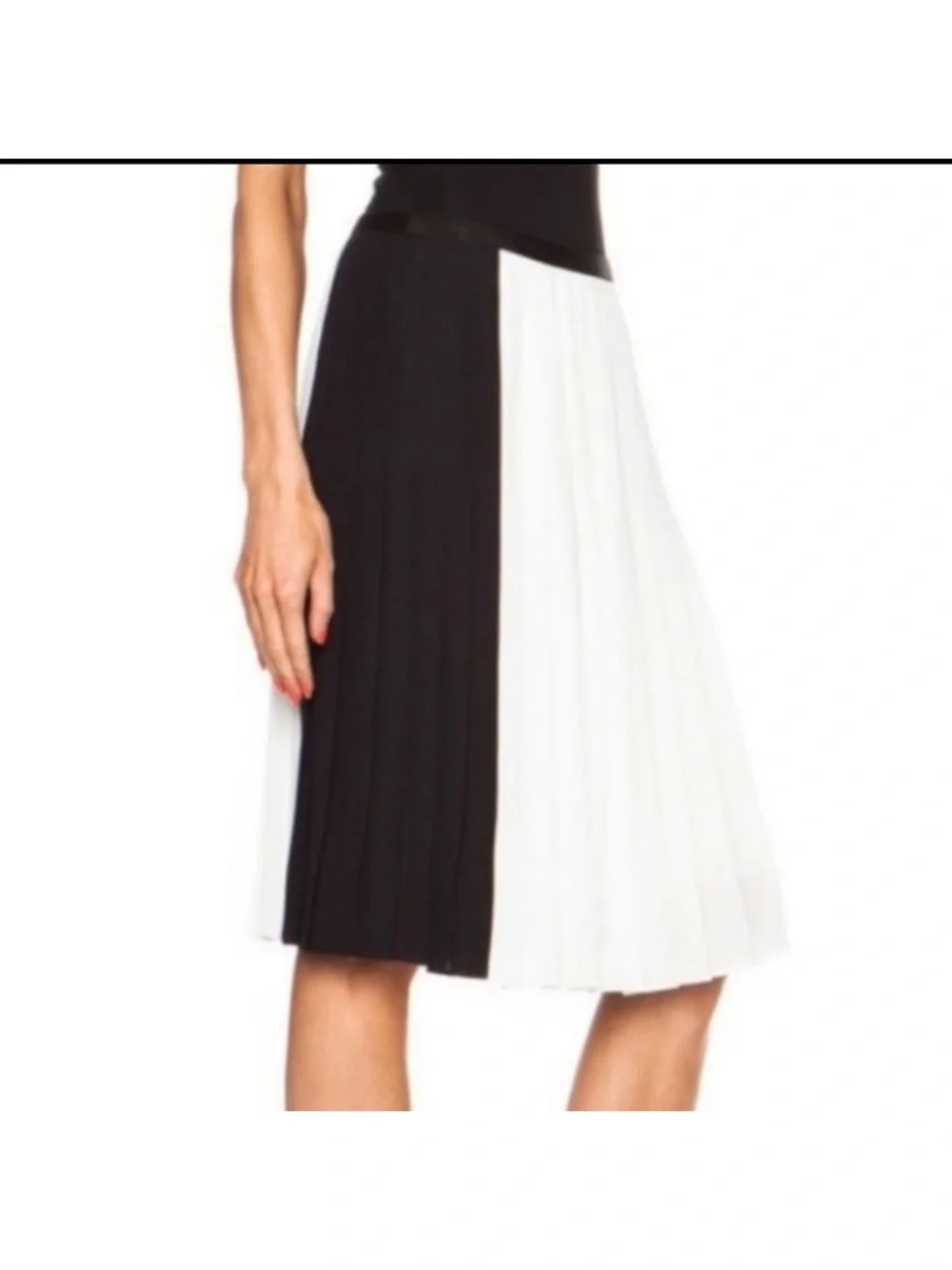 Vince Pleated Color Block A Line Skirt Size 8 - Picture 2 of 9